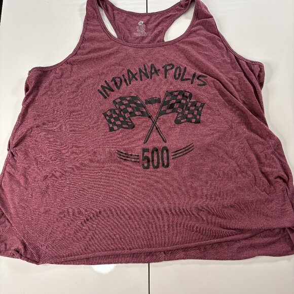 Indianapolis 500 Graphic Racerback Tank Top Maroon Size 4XL - Picture 1 of 2